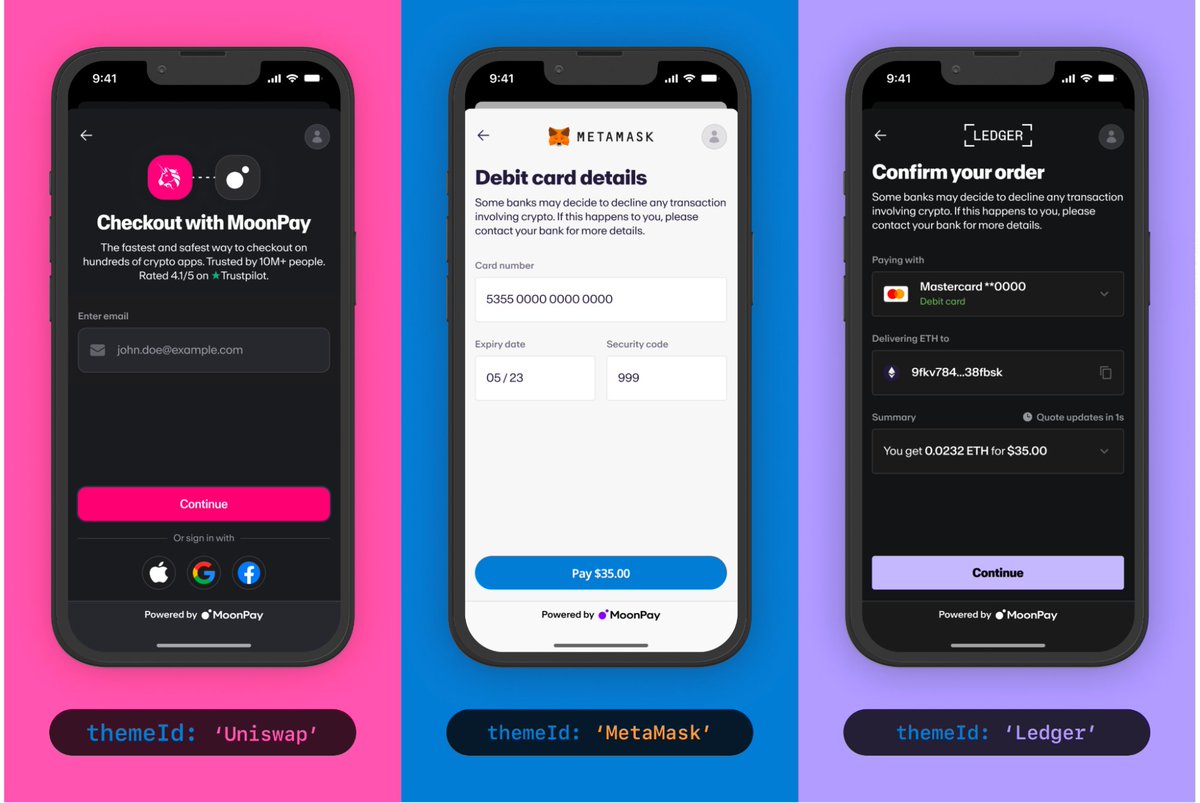 UI your way. Introducing the MoonPay SDK 🟣

Thanks to our long-awaited SDK, MoonPay’s 500+ partners can now easily embed and customize the MoonPay widget directly into their platform for a deeper and more personalized customer experience. 🤝