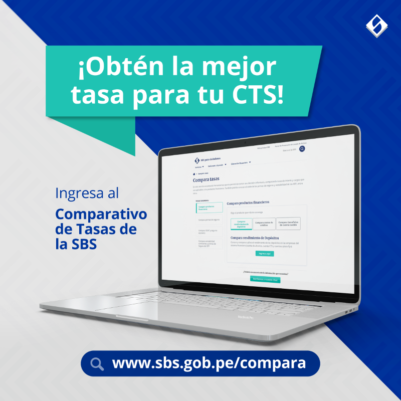SBSPERU's tweet photo. Con el Comparativo de Tasas de la #SBSPerú podrás conocer qué empresa te ofrece mayor rentabilidad por tu #CTS 👇
