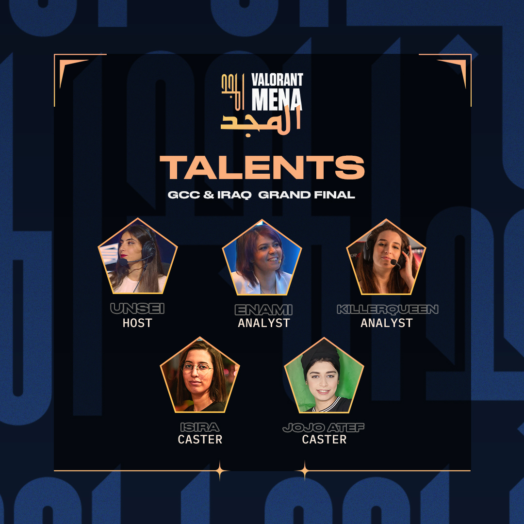 valesports_ar's tweet photo. Your Al Majd GCC &amp; Iraq Grand Finals Talent Lineup 🤩

مواهب بطولة المجد لمباراة نهائي دول الخليج و العراق اليوم 🤩

🎤: @Unseiii
📝: @The_eNami
📝: @ZiinebOutaleb
🎙: @Basmasirat
🎙: @iitzZjojo

⏰Watch the finals live at 8:00 PM (GMT + 4) 

📺: https://t.co/t0w68FKLZa
 
#AlMajd https://t.co/nNdE4g6wC7