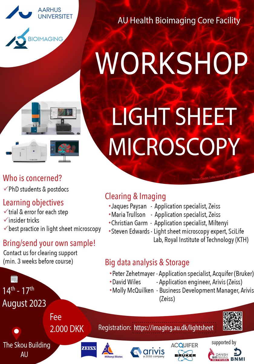 felicitydavis2's tweet image. For those interested and around, an upcoming workshop on light sheet microscopy at AU organised by the Bioimaging Core Facility👇🏼