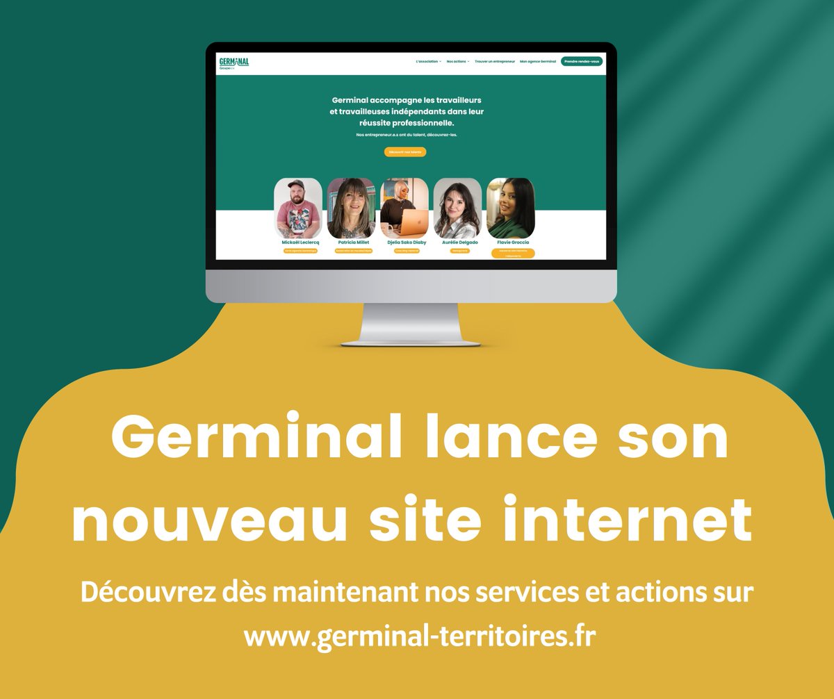 Nouveau site internet !😍 
Toutes nos actions, valeurs, programmes dédiés et dernières actualités sont dorénavant disponibles !   
Nos savoir-faire sont à découvrir sur lnkd.in/ehqF5S79 
#nouveau #Site #germinal #inauguration #lancement #accompagnement #entrepreneurs