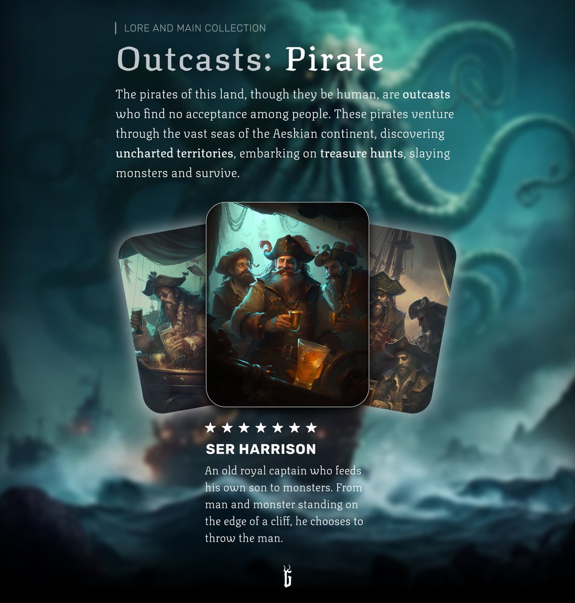 🏴‍☠️ Meet Gould, Ser Harrison and Leech - you already know him. These captains are the most unmerciful and fearless on the Aeskia.   

They may not have a kingdom to call their own, but these brave captains will never turn away from an adventure or challenge. 

#CNFT #CNFTCommunity