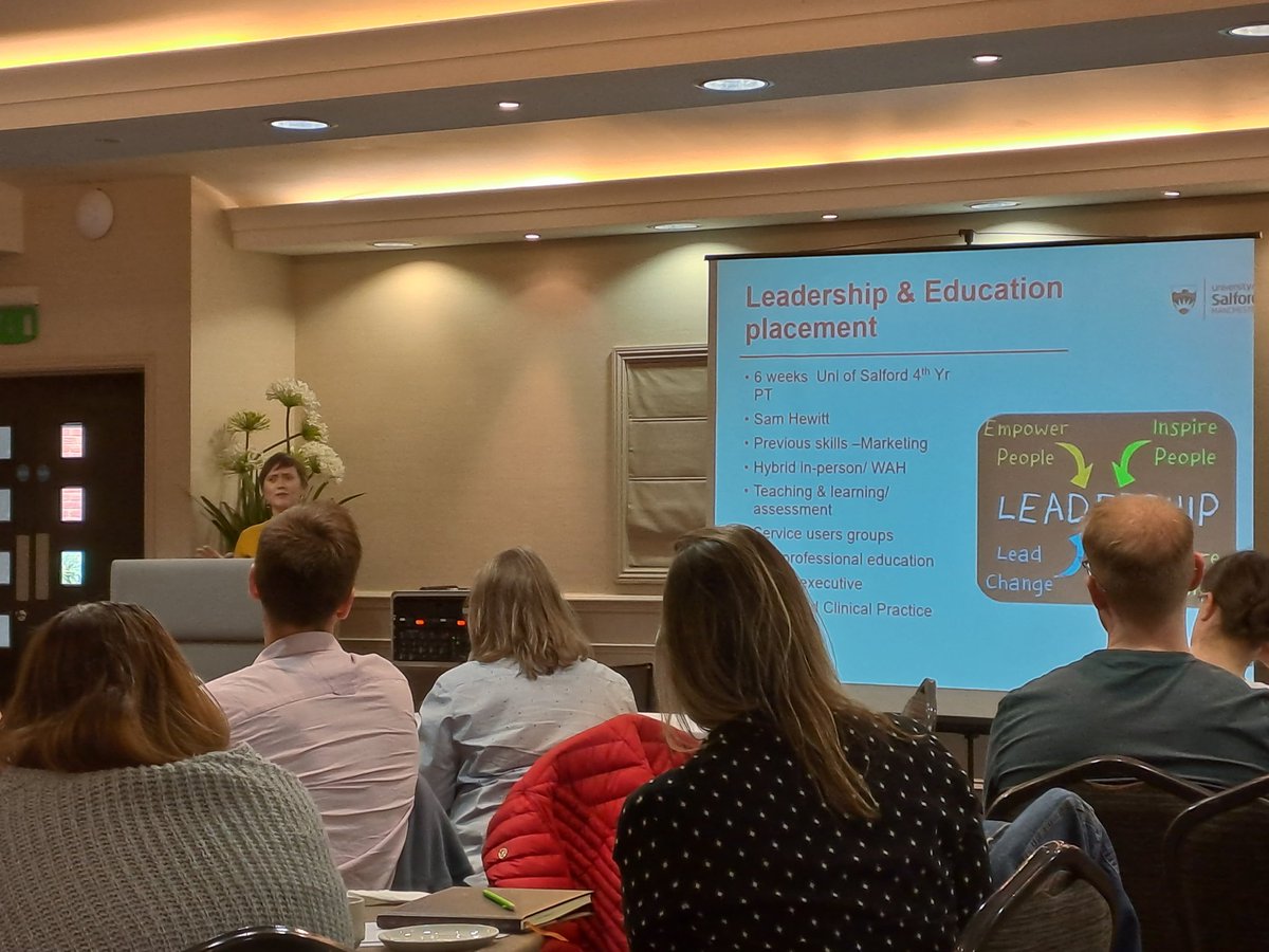 We need more leadership placements for Physiotherapists and our future workforce! Well done to Sam who provided us with an insight into her placement at <a href="/UoS_Physio/">University of Salford Physiotherapy</a> #NWCSPWorkforce