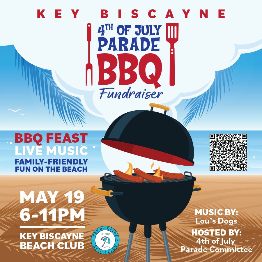 Join family, friends and neighbors for the 4th of July Parade BBQ Fundraiser on Friday, May 19th!🇺🇸

Coming together to support the best little 4th of July Parade in the USA is one of Key Biscayne's oldest traditions. ❤️🤍💙

Tickets: eventbrite.com/e/4th-of-july-…