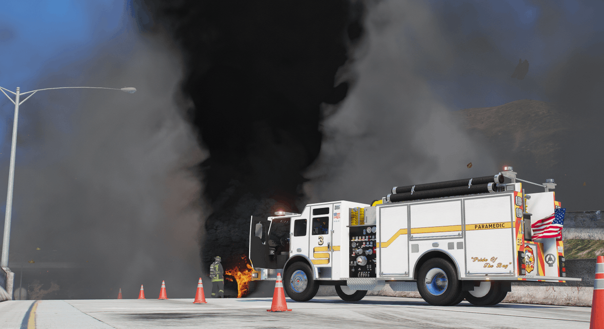 DOJRP_Updates's tweet photo. The #BCFR was returning from a call when they rolled up to a fully engulfed vehicle fire near the casino. Smoke was apparently seen from as far at the county. LEO urge drivers to use a different route as investigation is still underway. No injuries were reported at this time. https://t.co/LEJYahzX10