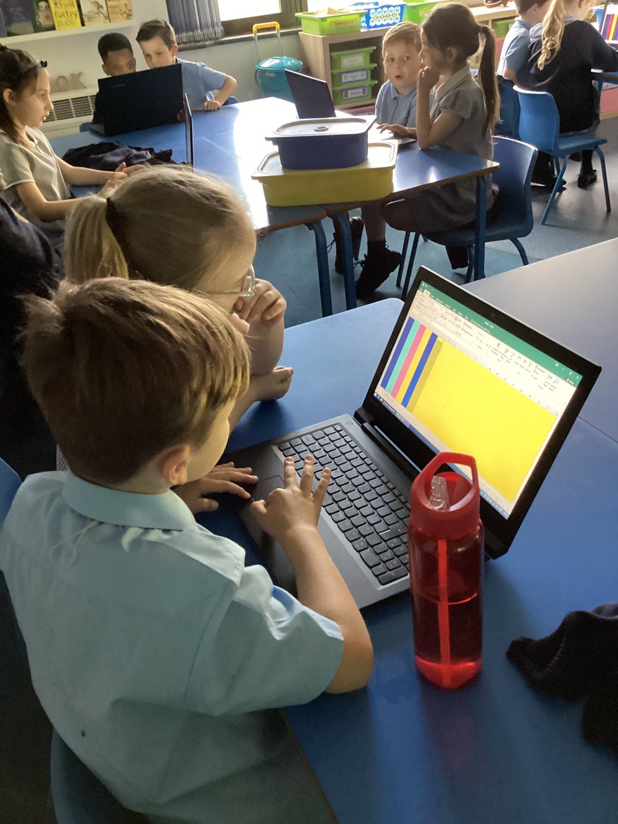 StSebsY2's tweet image. Our computing lesson today was based on Eurovision. We created some lovely posters using excel. Well done everyone they look fantastic! 😀 #SebsComputing