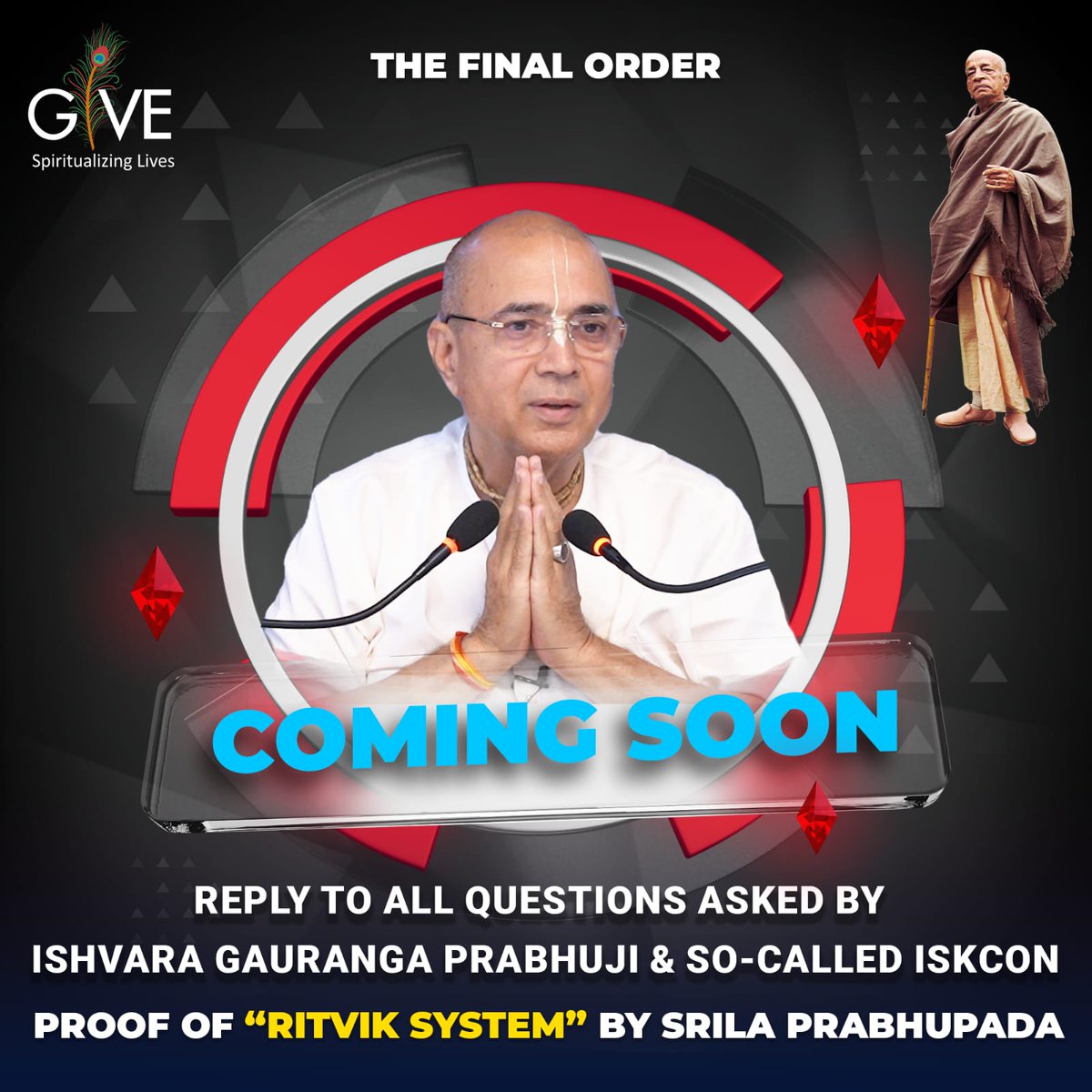 give_lifeline's tweet image. *COMING SOON*
Proof of *&quot;Ritvik System** by Srila Prabhupada!!! 
Stay tuned for further details!

#ritvik #finalorder #SrilaPrabhupada #Diksaguru 
#ComingSoon