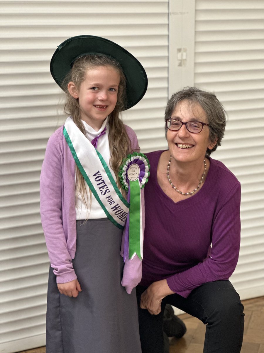 We had a wonderful visit from ⁦<a href="/HelenPankhurst/">Helen Pankhurst</a>⁩ today, who came to talk to Y5/6 linked to their learning about the Suffragettes. 💜💚🤍