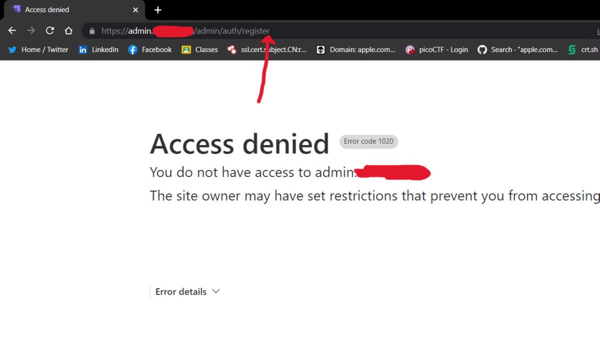 gonzxph's tweet photo. I found this 403 Forbidden Bypass while testing my target program, I was able to bypass the 403 by adding "/" single forward slash in the path.

/admin/register --> Forbidden
/admin/register/ --> 200 OK

#bugbountytips #BugBounty #bugbountytip #bypass https://t.co/AK8VrGwEUS