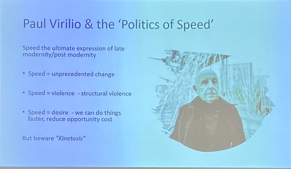 Adina_Blue's tweet photo. A brilliant presentation!
And I find out about a French philosopher and his theory on the politics of speed. #HEFi23 https://t.co/W3kwjWDOf9