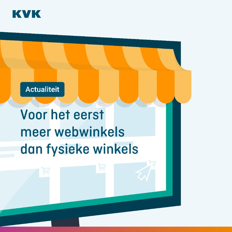 KVK_NL's tweet photo. Voor het eerst zijn er meer #webwinkels dan fysieke winkels. Maar er stoppen maandelijks ook webwinkeliers. Veelgenoemde redenen: de hoeveelheid werk, de kleine marges en de moordende concurrentie. Tips om van jouw #webshop een succes te maken: https://t.co/nDxqIqFwLf
