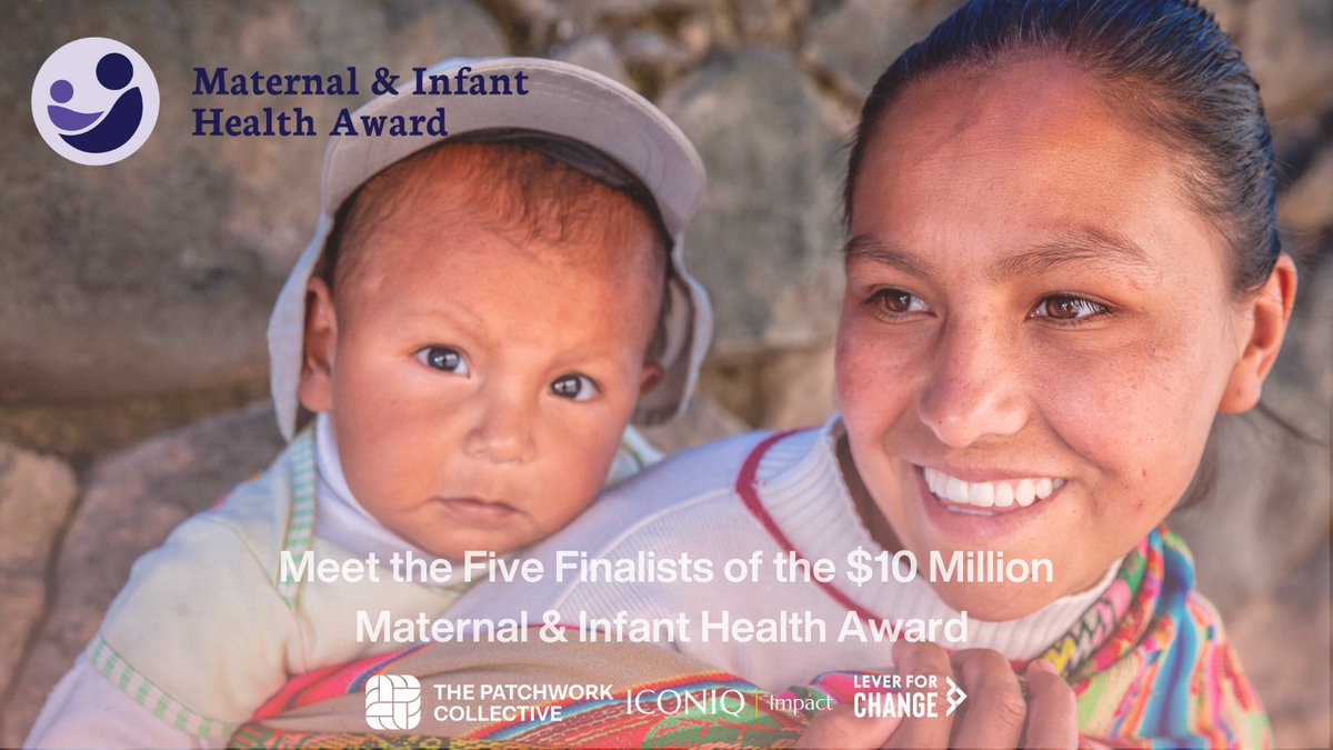 LeverforChange's tweet photo. We're thrilled to announce the five finalists for the Maternal &amp; Infant Health Award, a $10M grant competition sponsored by #ThePatchworkCollective, #ICONIQImpact, &amp; @LeverforChange. 

Learn more about the award &amp; the finalists' solutions at https://t.co/LugVGdHV9j 
#IMNHC2023 https://t.co/El2b6NJ2LQ