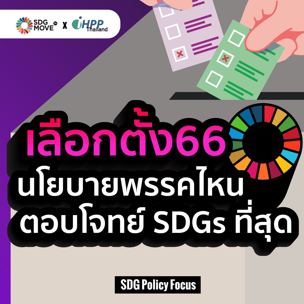 SDGMoveTH's tweet photo. #เลือกตั้ง66 นโยบายพรรคไหนตอบโจทย์ #SDGs ที่สุด
โค้งสุดท้ายก่อนเลือกตั้ง มาสำรวจนโยบายของ 9 พรรคที่ประชาชนให้ความสนใจและมีโอกาสได้ที่นั่งในสภา ซึ่งจะไปมีบทบาทในการกำหนดนโยบายประเทศ
อ่านต่อที่ https://t.co/k6eKDW9uCK
#SDGWatch #SDGPolicyFocus https://t.co/GMmHNkmu8q