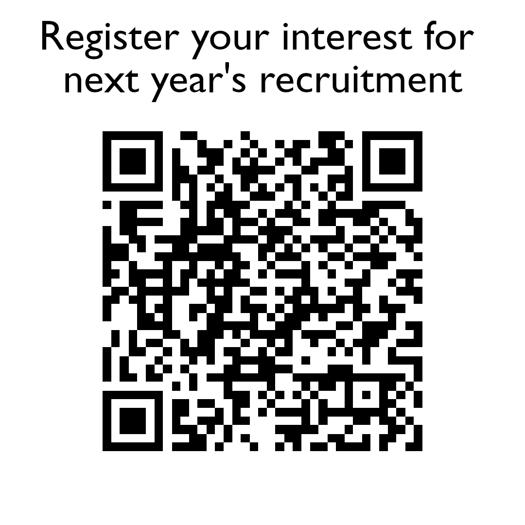 Interested in joining the team next year? Visit the link in our bio, scan the QR code, or meet us at the bridge between James Nasmyth and Hugh Nisbet on Thursday to register your interest and receive an email when we're recruiting.