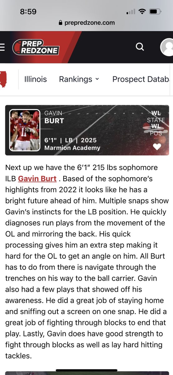 Really appreciate the write-up! @MJ_NFLDraft @PrepRedzoneIL @HSFBscout @OJW_Scouting  @MarmionFB @MarmionAD #GoCadets 

prepredzone.com/2023/05/twitte…