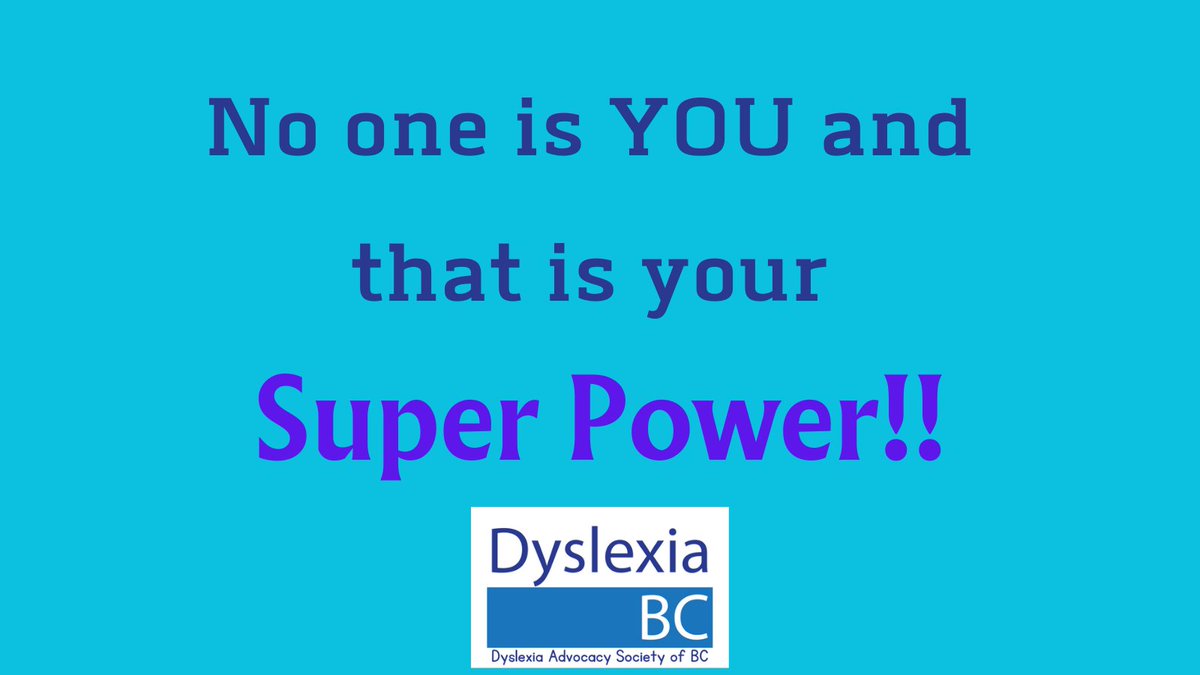 Knowing your strengths and embracing your weaknesses will take you far!  Just be you!

#SayDyslexia #DyslexiaBC

<a href="/BCEdAccess/">BCEdAccess</a> <a href="/autismbc/">AutismBC</a> <a href="/picsofyoucmorv/">Chantelle Morvay</a> @CyndiGerlach <a href="/CynthiaLockrey/">Cynthia Lockrey</a> <a href="/BreshearsSherry/">Sherry Breshears</a>  <a href="/Lenosloan/">LSTeach</a> <a href="/5minutesformom/">5minutesformom</a>  <a href="/amandajhillis/">Amanda Hillis</a> <a href="/Bernicevanbc/">Bernice</a>
