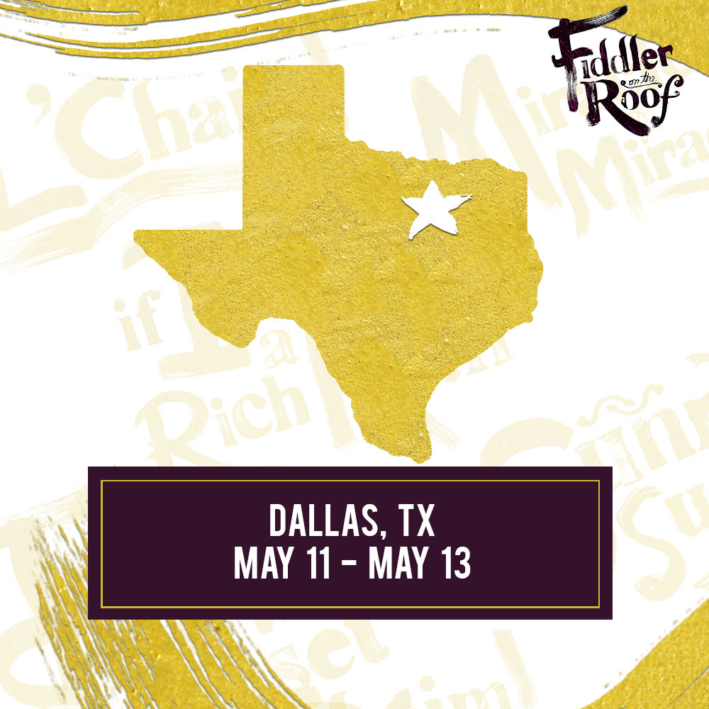 L'Chaim! Fiddler arrives tonight in Dallas, TX! Don't miss the show critics are calling "A REASON FOR CELEBRATION! ENTIRELY FRESH, FUNNY &amp; GORGEOUS." (New York Magazine), playing at @attpac through May 13. Visit ATTPAC.org for tickets now.