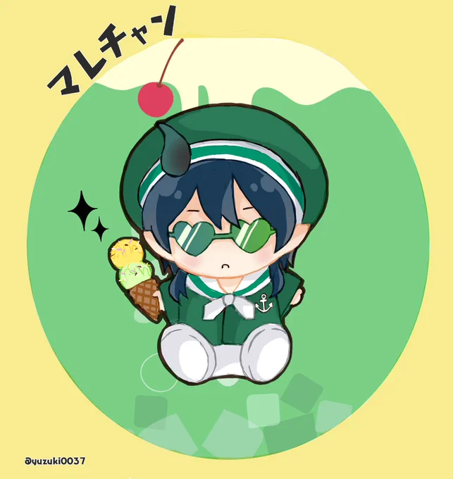 七海さんのグラサンがチャラ可愛いすぎて…(〃ω〃)許可を戴いて描かせて貰いました〜何度見ても可愛いし、ふふっとなってしまう是非元ぬい画像もご覧下さい^^