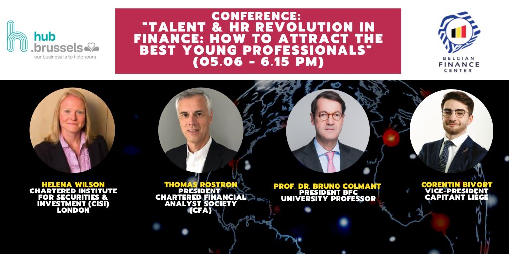 Belgian_Finance's tweet photo. 💡Join our exclusive event “#Talent & #HR Revolution in #Finance: How to attract the best young professionals” on 5 June 2023.
- Helena Wilson, @CISI London
- Thomas Rostron, President #CFA Society
- @BrunoColmant, President BFC
- Corentin Bivort, Vice-President #capitant https://t.co/bmQbjmDsvK