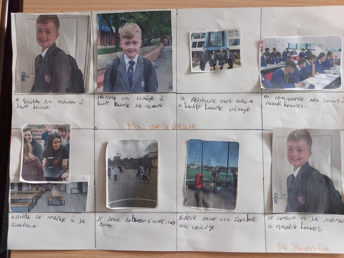DeaneryLanguage's tweet image. Year 7 French have been creating storyboards about their daily routine on a school day. Well done to these pupils in 7B Blue and 7B Yellow for their super accurate French and creative ideas 🇫🇷 @deaneryhigh