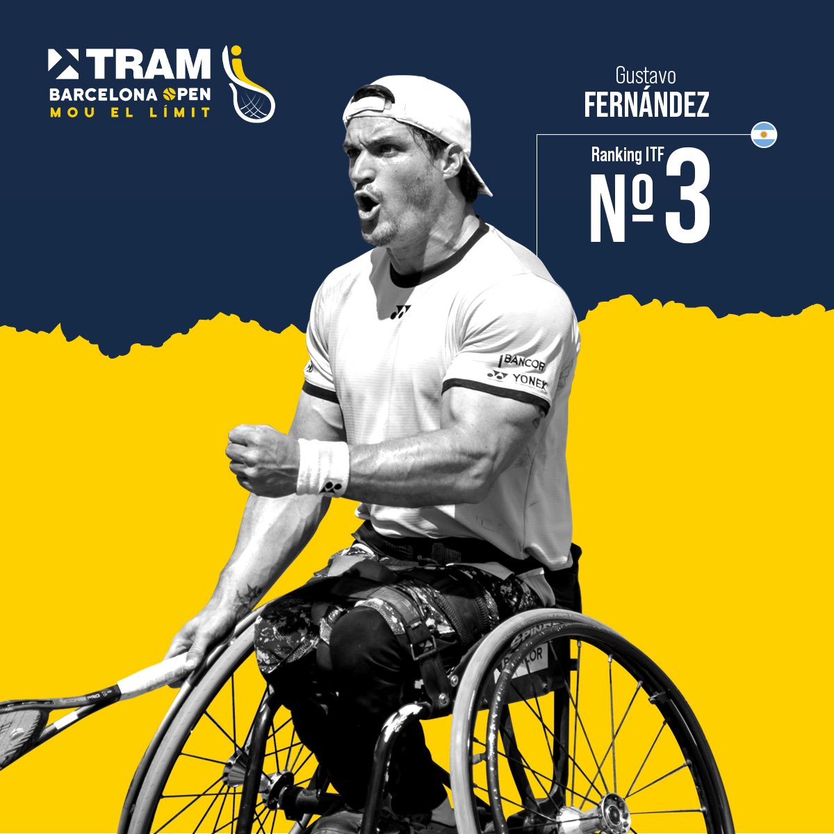 TRAMBcnOpen's tweet photo. !Ya podemos decirlo! 🙊 Para esta edición contaremos con...
#1 Alfie Hewett (GBR)
#3 Gustavo Fernández (ARG)
#5 Ruben Spaargaren (NED)
#7 Martin de la Puente (ESP)
#mouellimit #CruyffLegacy #ITF1 #trambcnopen https://t.co/yP1Bucel4a