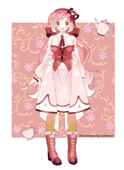 ご依頼受付の画像はこちらにしました。わたしのオリジナルの女の子で、モチーフは紅茶です