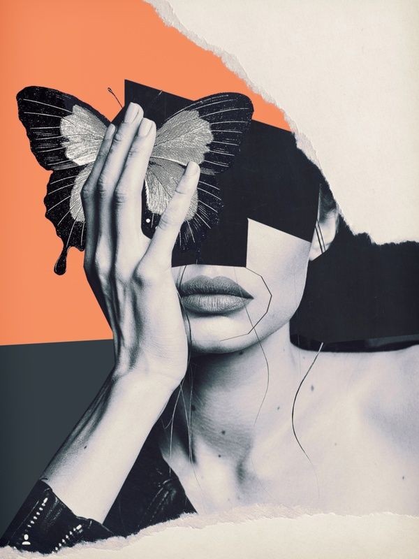 EVADRAGAN's tweet photo. Collage Art /Butterfly https://t.co/QzDJfanNDT