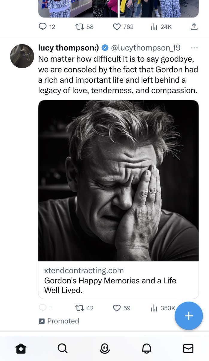 Today’s weird “dead” celeb that’s being promoted into my TL by another blue tick is Gordon Ramsay. https://t.co/V76nILJBbS