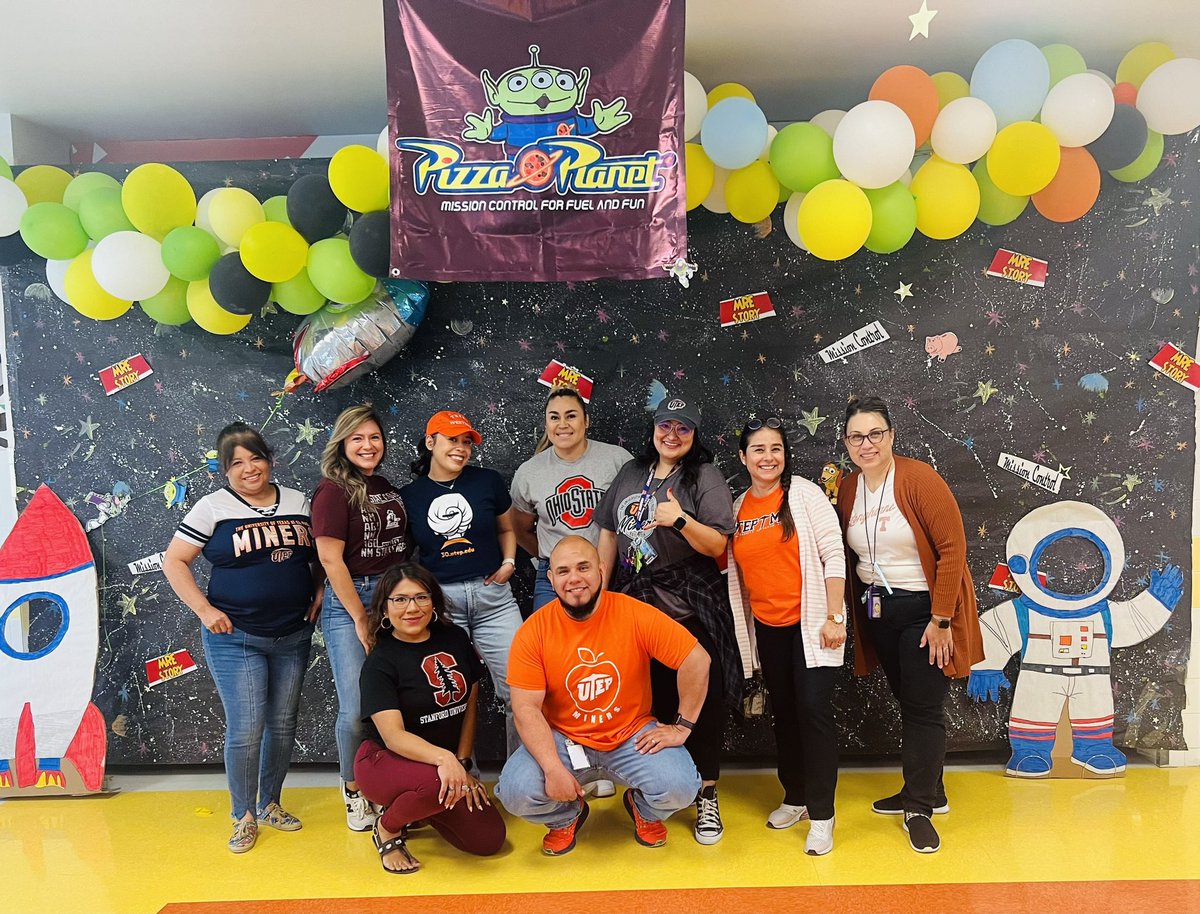 __CGarcia's tweet photo. Day 4 of Teacher Appreciation Week! 🍏 
Repping our colleges today 🤓 #AVID #TeamSISD #MRE #HootHootHoot 🦉💜 https://t.co/nlZaEg6Fab