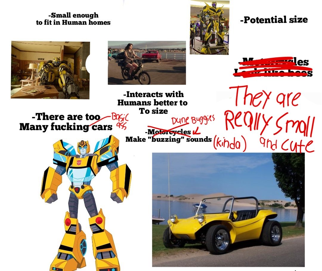 JAXORCIST2's tweet photo. A year ago I started the failing Bumblebee as a motorcycle from now on campaign which is still correct and good

But now I have started the #Buggybee campaign which not as good but still neat #motorbee #Transformers  #carsuck #imright💛🖤💛🖤 https://t.co/eQ9mmjGCN4