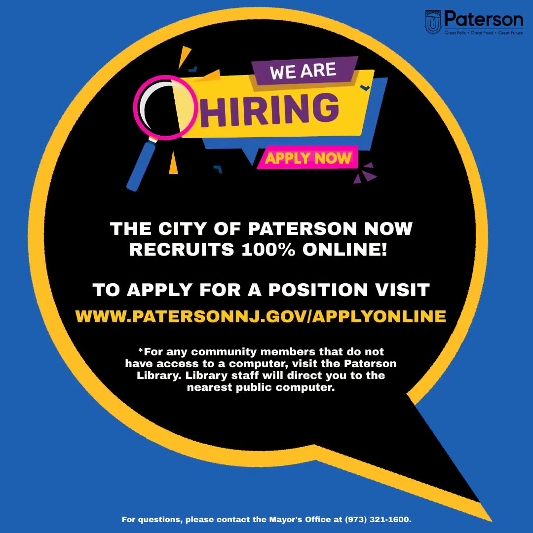 The City of Paterson is hiring! Please visit primepoint.net/Recruitment/#/… for more information and to apply. #PatersonNJ