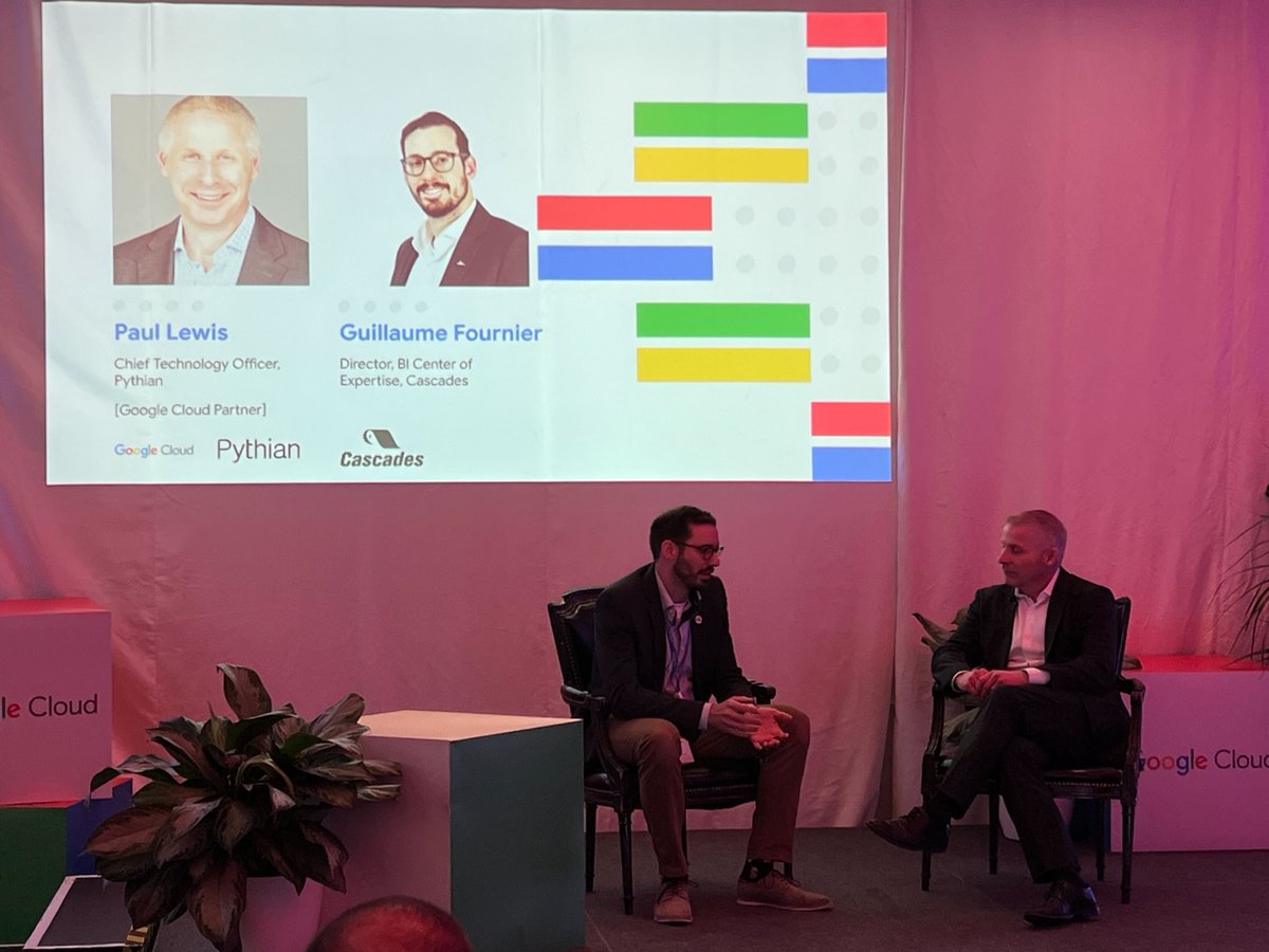 Pythian's tweet photo. Big thanks to @gcloudpartners, the team, & attendees for a great #GoogleDataCloudLive Montreal! @PaulLewisCTO & Guillaume Fournier shared insights on @Cascades' cloud journey, from AI readiness to solution accelerators. #LoveYourData #GoogleCloud #GoogleCloudPartners https://t.co/3qhCz5HDhT