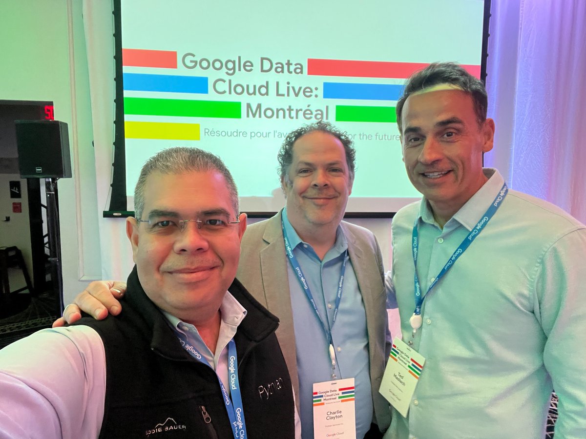 Pythian's tweet photo. Big thanks to @gcloudpartners, the team, & attendees for a great #GoogleDataCloudLive Montreal! @PaulLewisCTO & Guillaume Fournier shared insights on @Cascades' cloud journey, from AI readiness to solution accelerators. #LoveYourData #GoogleCloud #GoogleCloudPartners https://t.co/3qhCz5HDhT