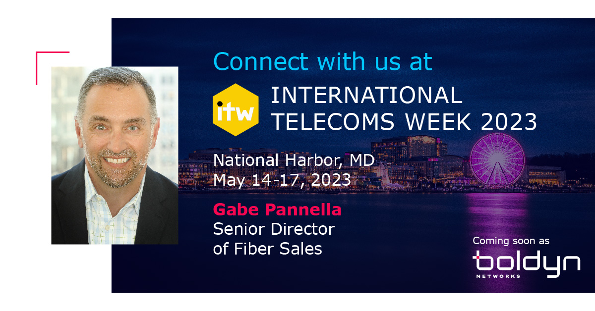 Connect with our industry experts at <a href="/ITW_Telecoms/">ITW - a techoraco brand</a>!

Taking place May 14–17, our Senior Director of Fiber Sales, Gabe Pannella, will be attending alongside our <a href="/BAIComms/">BAI Communications</a> colleagues from @Mobilitie and <a href="/ZenFi_Networks/">ZenFi Networks</a>.
 
Schedule a meeting with us: lnkd.in/ehp4uCrr.