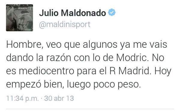 No os confundáis con Maldini, es un tío que sabe mucho de historia del fútbol, pero de fútbol en si no sabe una mierda. Solo hay que ver lo que opinaba en 2012 sobre Modric.