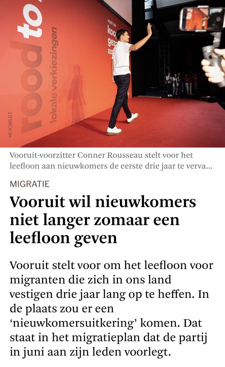 Pdbruyne's tweet image. Gaat gewoon juridisch niet passeren. Maar goed, alsof dat ertoe doet. Nationalisme boven socialisme. "Vooruit wil nieuwkomers niet langer zomaar een leefloon geven" standaard.be/cnt/dmf2023051…