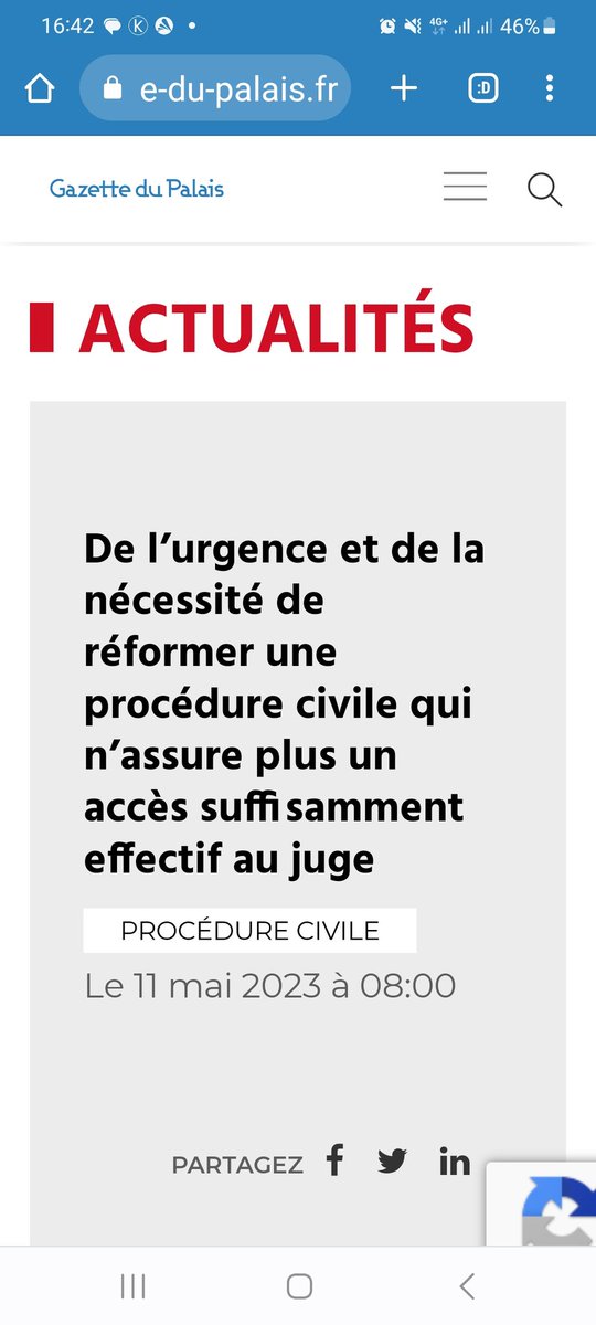 L'augmentation du budget de la justice ne suffira pas à réparer la justice civile
Il faut réformer en profondeur une procédure civile qui ne répond plus à l'idéal démocratique d'accès effectif au juge
gazette-du-palais.fr/actualites-pro…