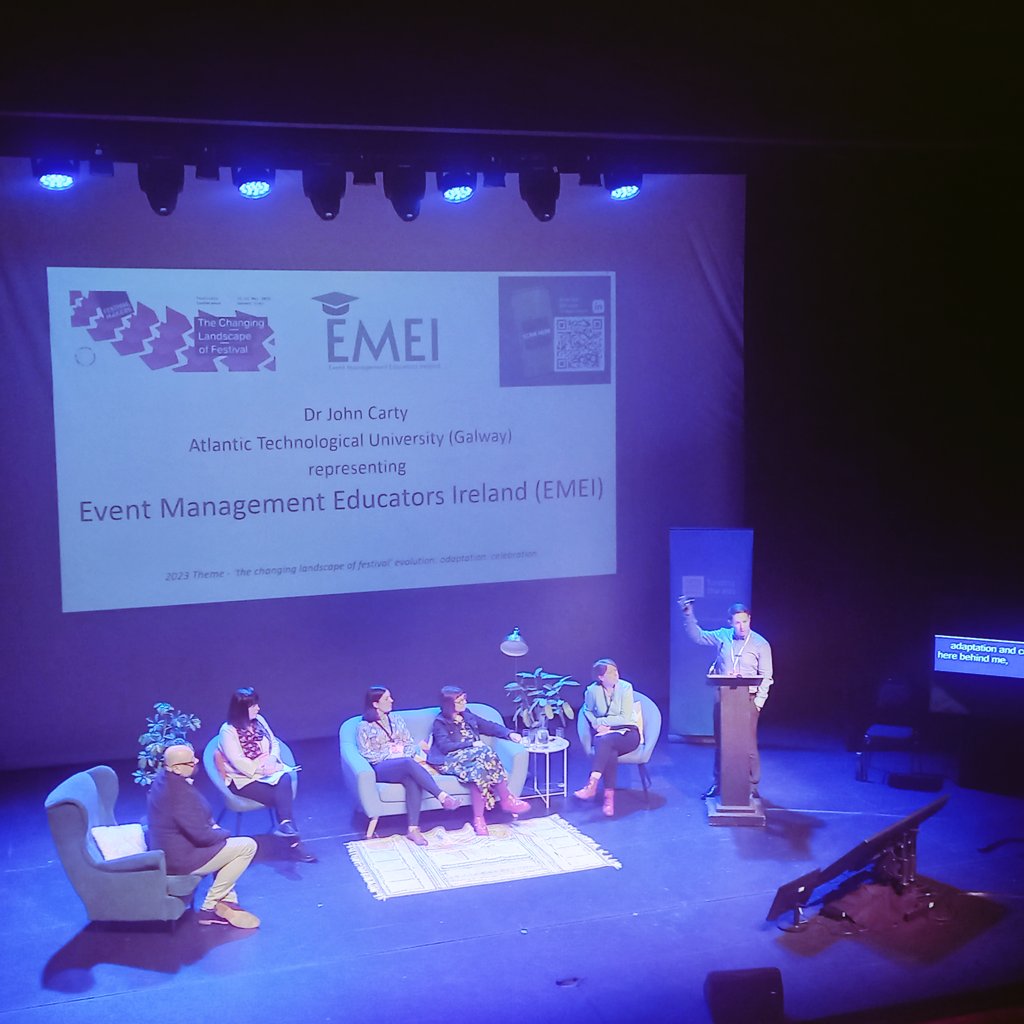 Great to have @johnlcarty presenting at #FestivalMakers23 today on the work of Event Management Educators Ireland (EMEI), since our formation during the pandemic in 2020.. @blastclouds