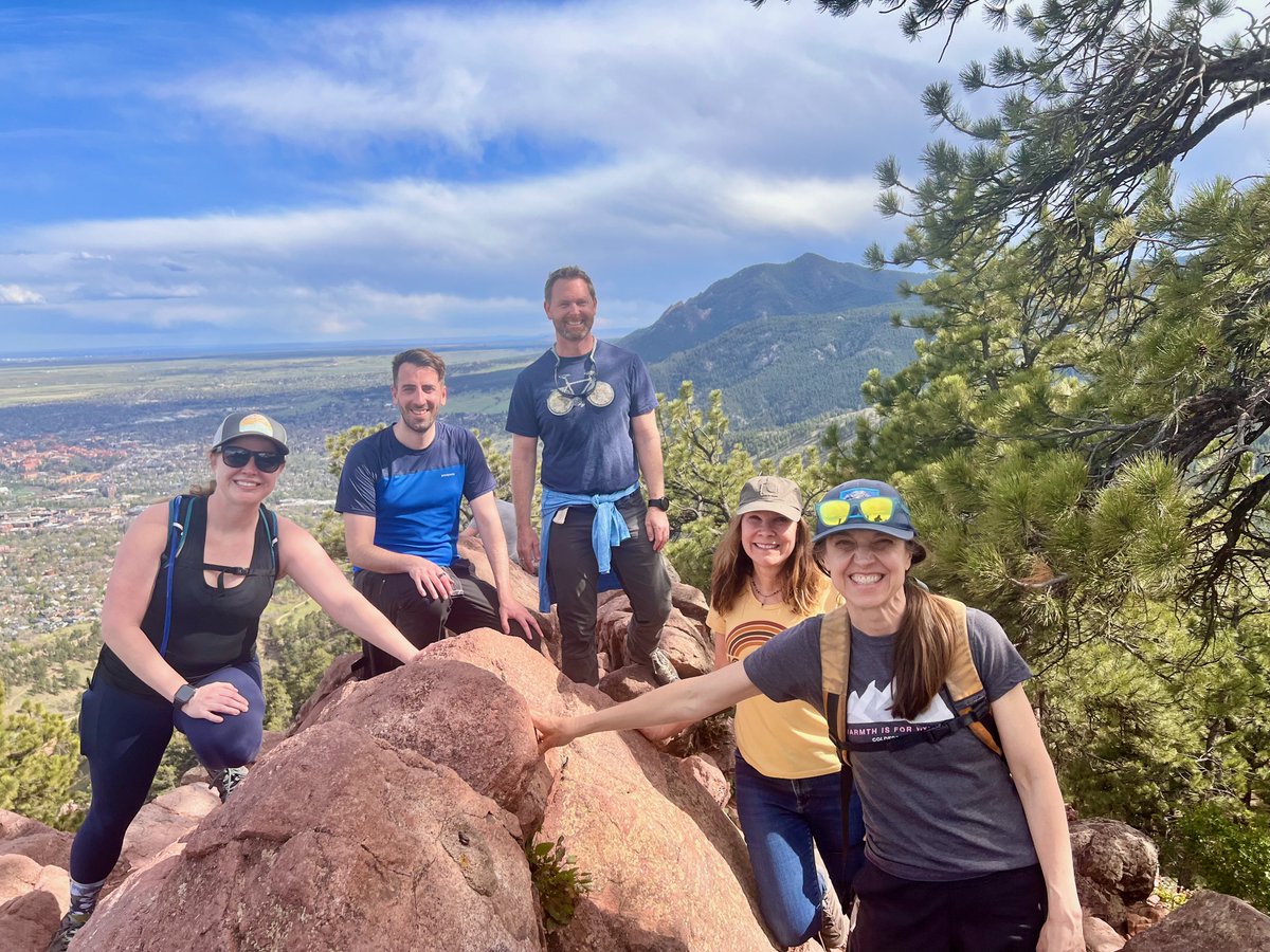 VerbBiotics's tweet photo. What a fun week we had at our team meeting in #bouldercolorado. We collaborated on upcoming microbiome health solutions and had lots of fun enjoying local restaurants and hiking to the summit of Mt. Sanitas, at 6863 ft. #workculture #workfun https://t.co/WBls0mQDYq