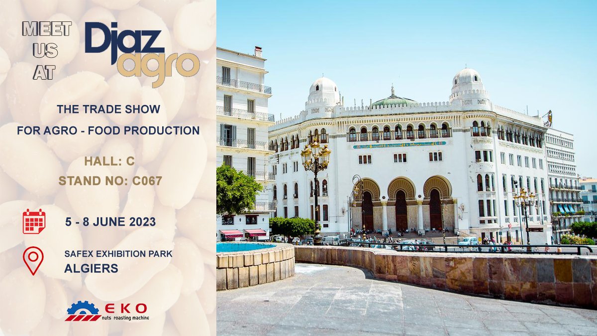 We will attend #Djazagro
If you would like to meet there, please feel free to get in touch. We look forward to see you! ekoroast.com
#KMSMachine #Djazagro #Djazagro2023 #nutroastingmachine #fair #exhibition #Algiers #Algeria #foodfair #foodexhibition #Ekoroast