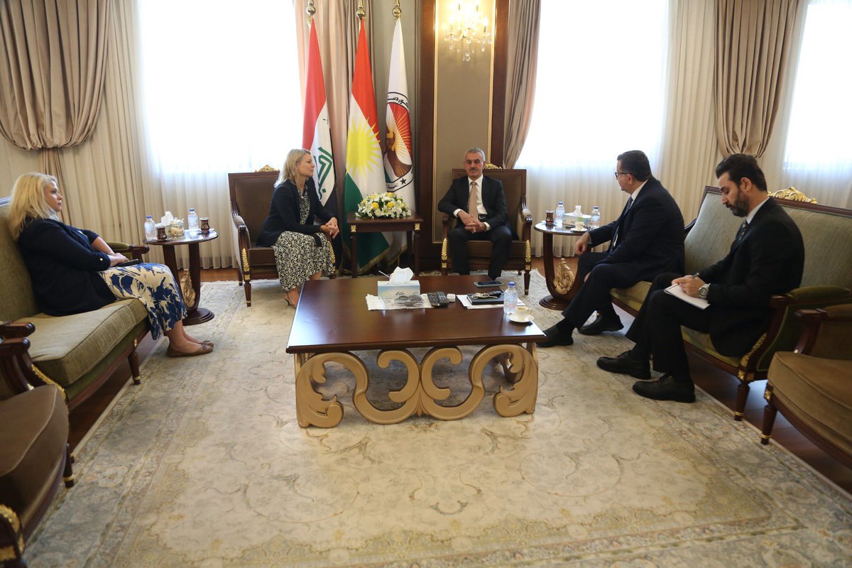 MustafaSaidQadr's tweet photo. Delighted to receive @ukinerbil CG @RosyCave and DCG Catherine Shaw. Relations with Baghdad, election in KRI, CSOs role in the region &amp; general political and economic situations were discussed. https://t.co/b6gYCDMTWX