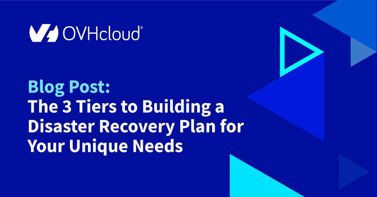 OVHcloud_US's tweet photo. To build #DisasterRecovery resilience, look at your #enterprise from 3 tiers:
1️⃣ What's mission critical and needs to come back up immediately
2️⃣ What's business critical and can wait a few hours
3️⃣ What's noncritical and can wait a few days
Read more https://t.co/2uMzXcDYaM https://t.co/2LLR76C3DH