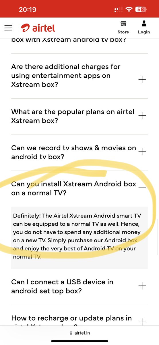 BhuvanaShankar1's tweet photo. @airtelindia airtel claiming so many things but in reality none of it is seeming to be true .. says xstream is compatible with normal tv, where as the service engineer who visited my home to upgrade cancelled it saying it’s not compatible with my Onida fire tv https://t.co/vn3LAZEEzD