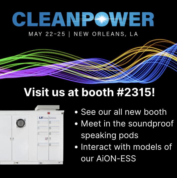 LSEnergy_'s tweet image. We’re counting down the days until @USCleanPower’s #CLEANPOWER2023! We’re excited to unveil our all-new trade show booth for the first time, which will feature a fully interactive scale model of our AiON-ESS all-in-one energy storage. If you’re interested in meeting, reach out!