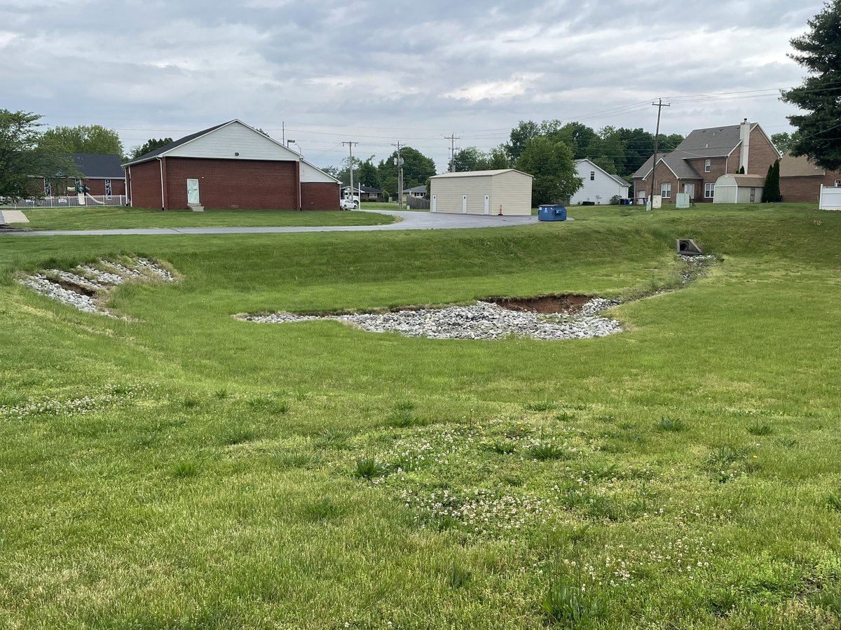 Checking out flooding and sinkhole issues in Bowling Green, KY this morning with Dr. Chris Groves and Autumn Singer from the Crawford Hydrology Laboratory.