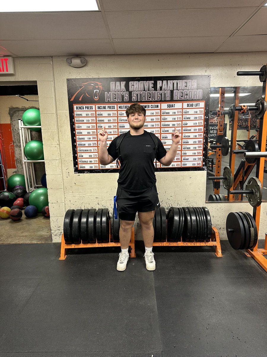 Oak Grove Football (@ogpantherfb) on Twitter photo Final day of weights class for <a href="/Matthew8016746/">Matthew Brown</a> ! His 400 pound bench ties the 1987 record of Pat Robbins as the best in OGHS history. He finishes his time as a Panther at the top of the All-Time record board on Squat, Incline, and Bench! Final day of weights class for <a href="/Matthew8016746/">Matthew Brown</a> ! His 400 pound bench ties the 1987 record of Pat Robbins as the best in OGHS history. He finishes his time as a Panther at the top of the All-Time record board on Squat, Incline, and Bench!