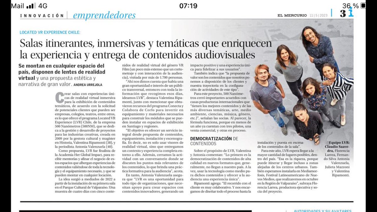 corfovalparaiso's tweet photo. Felicitamos a las emprendedoras de @500nanometros, salas itinerantes, inmersivas y temáticas que enriquecen la experiencia y entrega de contenidos audiovisuales. El proyecto de #IndustriasCreativas de nuestra región, obtuvo fondos @Corfo del programa #ConectayColabora. https://t.co/gLEsEc1hBk