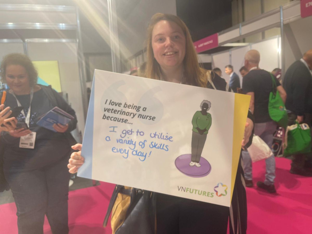 theRCVS's tweet photo. Thank you to all of the VNs who have visited us at BVA Live so far and shared why they love being a RVN! Join us at stand F65 or share what makes you proud using hashtag #VNFutures @VetShow https://t.co/2y9e7rzG5p