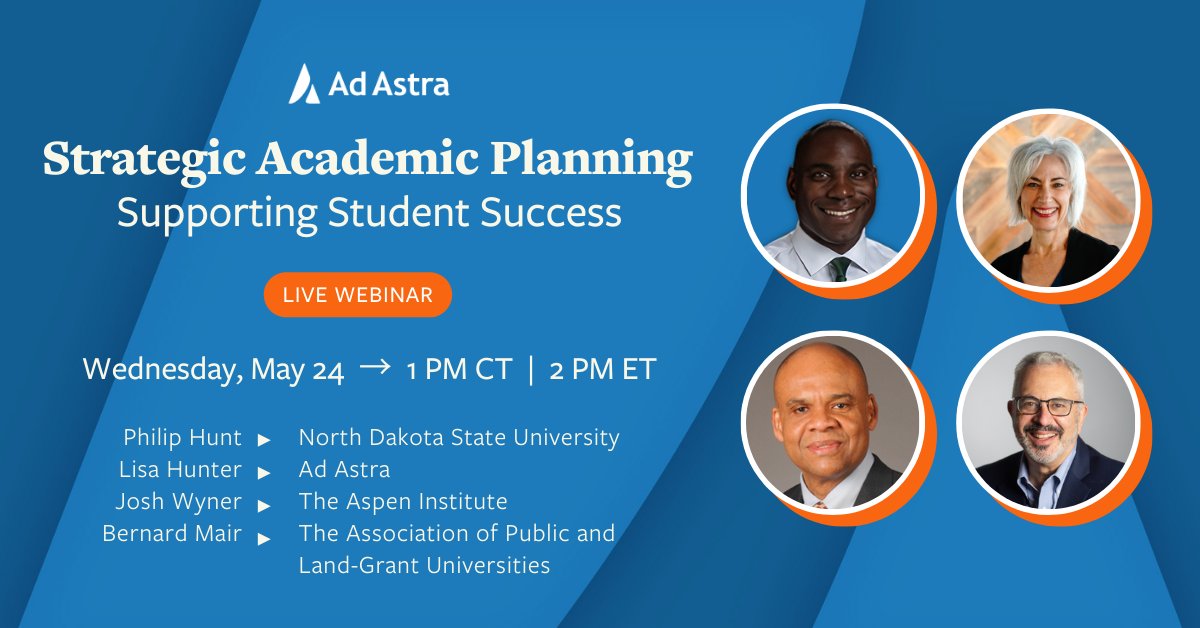 The higher education landscape is changing quickly, with learners increasingly balancing work, life, and education in a changing economy. Join us May 24 as our panel of academic experts discuss how to align strategic planning with student outcomes. ▶️ hubs.ly/Q01Pwt-C0