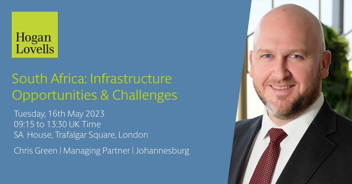 Our Johannesburg Managing Partner, Chris Green, has been invited to participate as a panellist at the upcoming “Infrastructure Opportunities and Challenges” event hosted by <a href="/SAChamberUK/">SAChamberofCommerceUK</a> in London. Read more bit.ly/3BdC0lb #HLAfrica #SAChamberUK